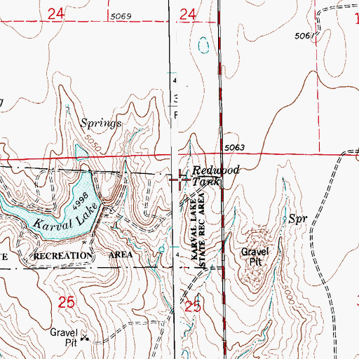 Topographic Map of Redwood Tank, CO