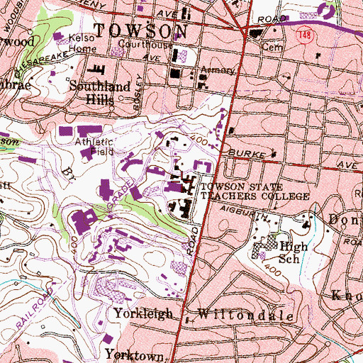 Topographic Map of Albert S Cook Library, MD