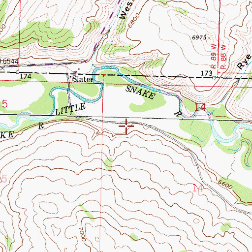 Topographic Map of Slater Post Office, CO