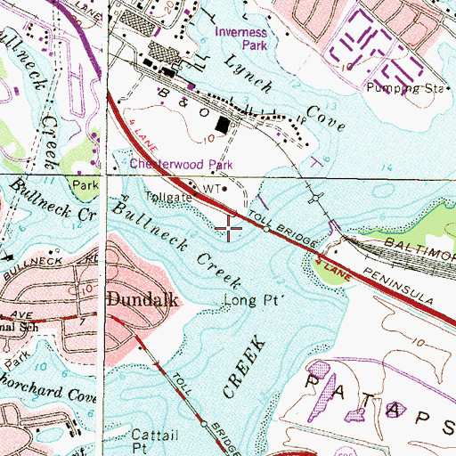 Topographic Map of Claphams Point, MD