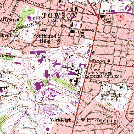 Topographic Map of Linthicum Hall, MD