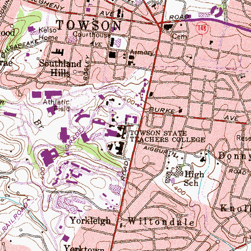Topographic Map of Newell Hall, MD