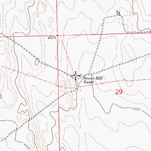 Topographic Map of Brown Mill Ranch, CO