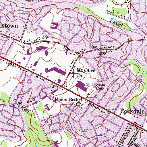 Topographic Map of Randallstown Area Branch Baltimore County Public Library, MD