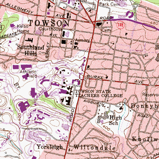 Topographic Map of Scarborough Hall, MD