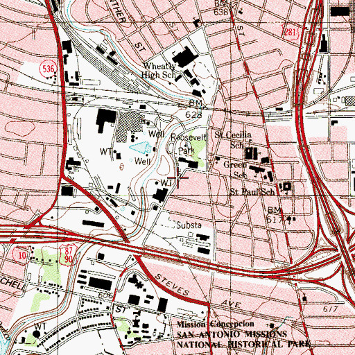 Topographic Map of Yturri-Edmunds Historic Park, TX