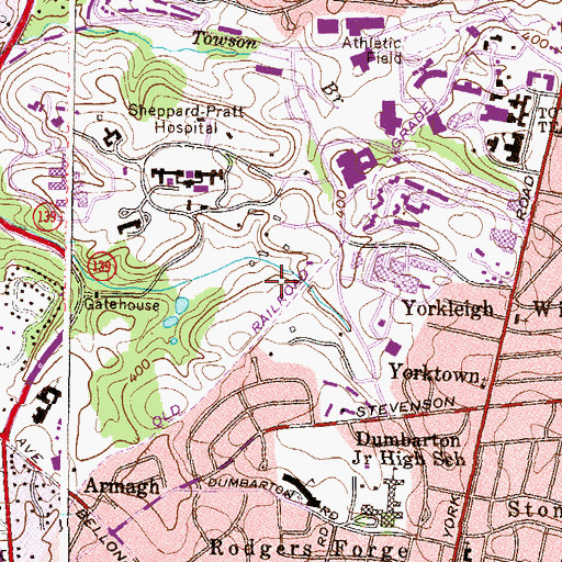 Topographic Map of Unitas Stadium, MD