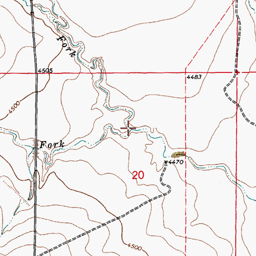 Topographic Map of South Fork Mustang Creek, CO