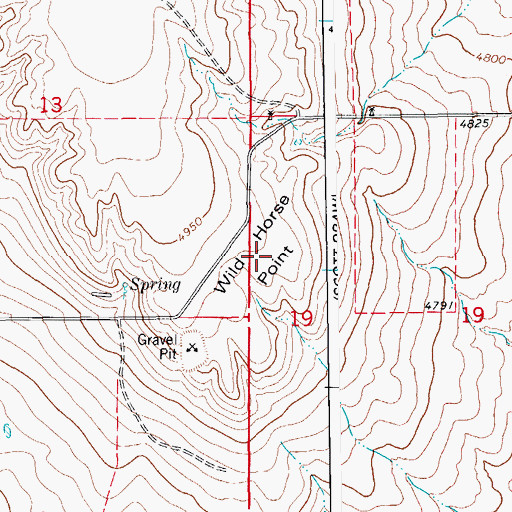Topographic Map of Wild Horse Point, CO