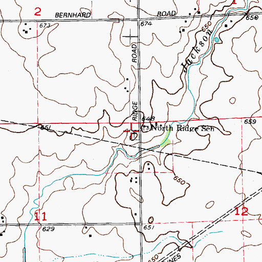 Topographic Map of North Providence Ridge Cemetery, IL