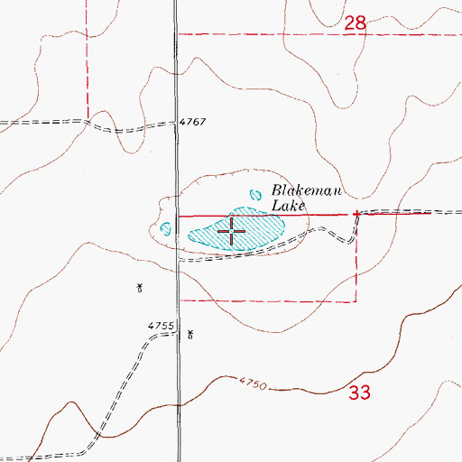 Topographic Map of Blakeman Lake, CO