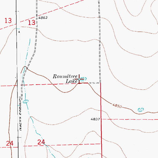 Topographic Map of Roundtree Lake, CO
