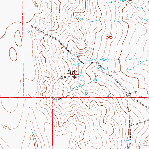 Topographic Map of Metz Springs, CO