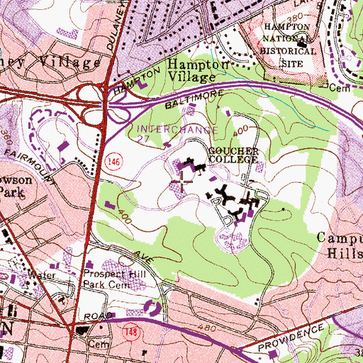 Topographic Map of Dorsey College Center, MD