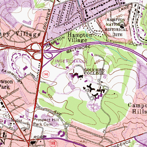 Topographic Map of Hoffberger Science Hall, MD