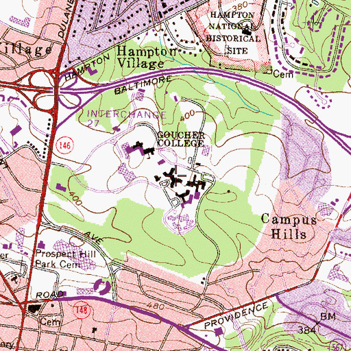 Topographic Map of Mary Fisher Hall, MD
