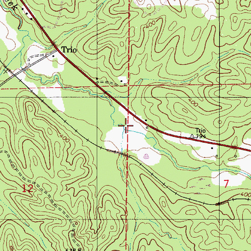 Topographic Map of Big Branch, AL