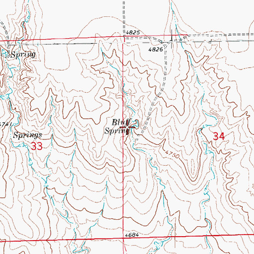 Topographic Map of Bluff Spring, CO