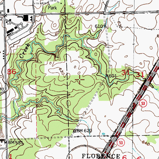 Topographic Map of Reed's Grove Cemetery, IL