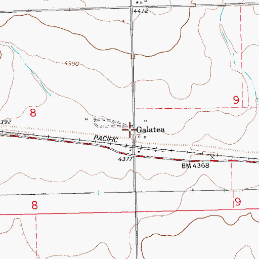 Topographic Map of Galatea, CO