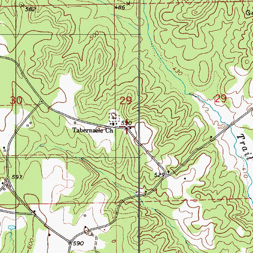 Topographic Map of Tabernacle, AL