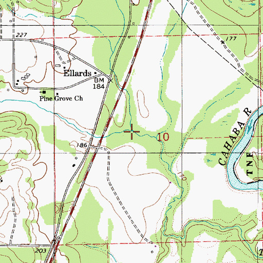 Topographic Map of Williams Branch, AL