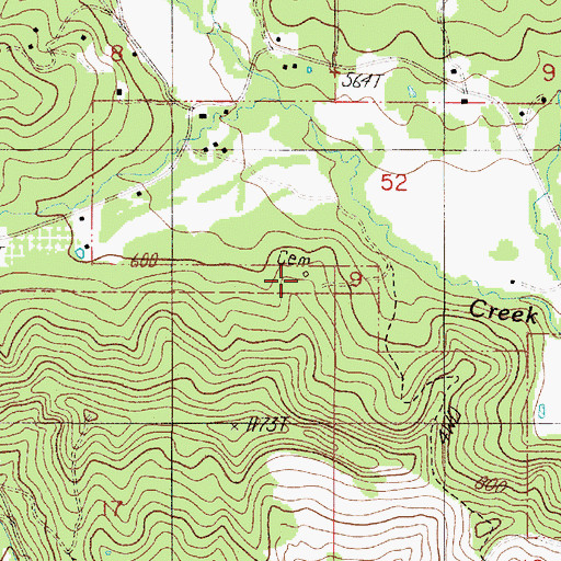Topographic Map of Tyee View Cemetery, OR