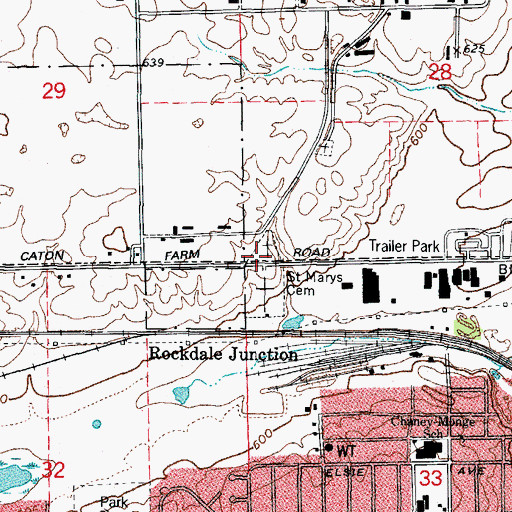 Topographic Map of Stateville Prison Cemetery, IL
