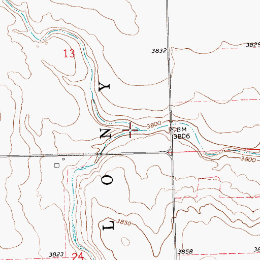 Topographic Map of South Fork White Woman Creek, KS