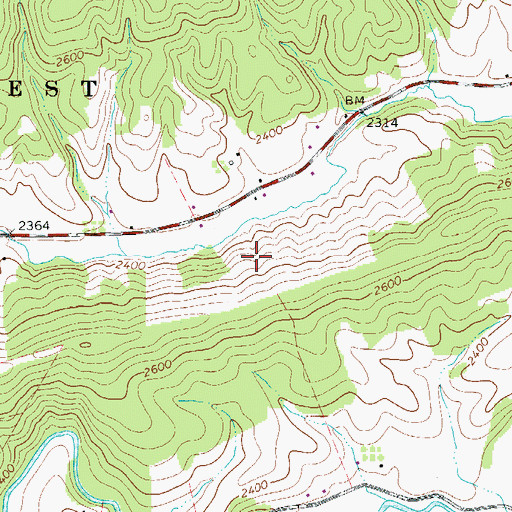 Topographic Map of District 2, VA