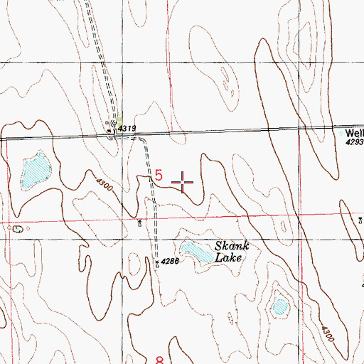Topographic Map of Skank Lake, CO