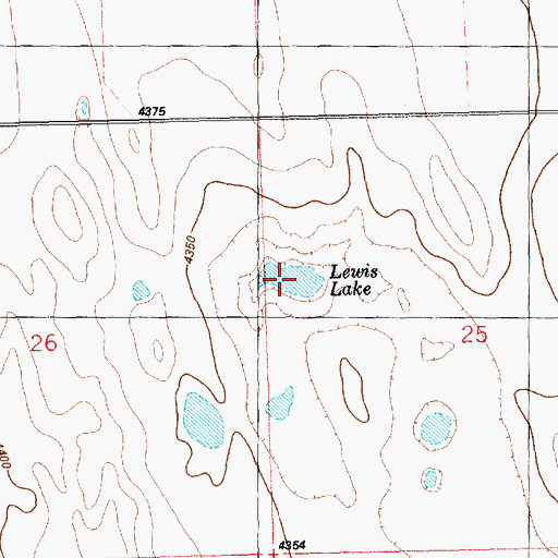 Topographic Map of Lewis Lake, CO