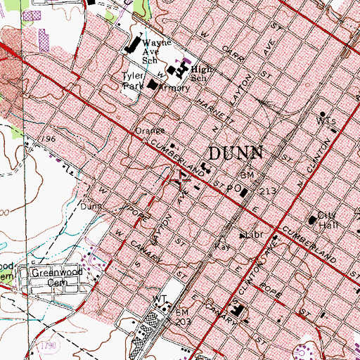 Topographic Map of Divine Street United Methodist Church, NC