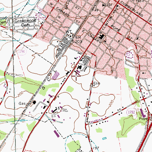Topographic Map of Dunn Post Office, NC