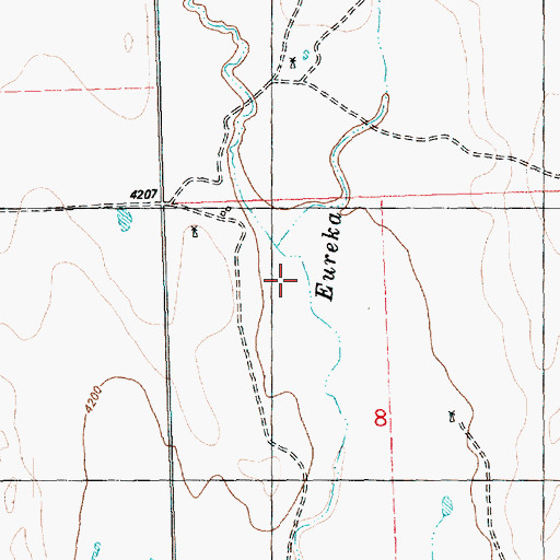Topographic Map of Eureka Creek, CO