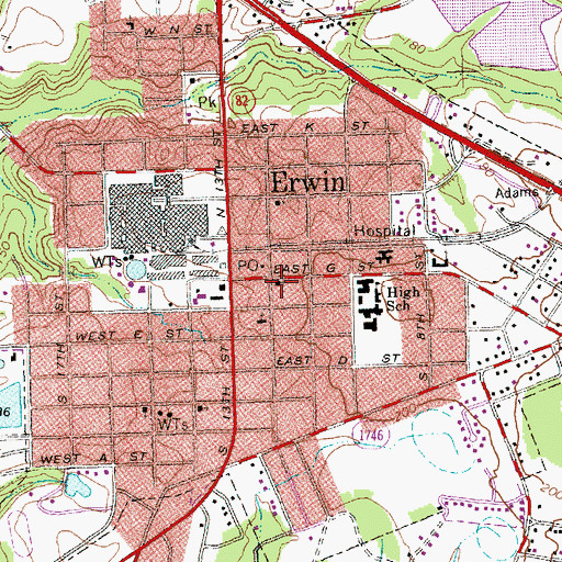 Topographic Map of Saint Stephens Episcopal Church, NC