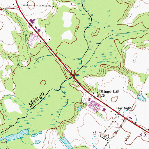 Topographic Map of Elmon Bridge, NC