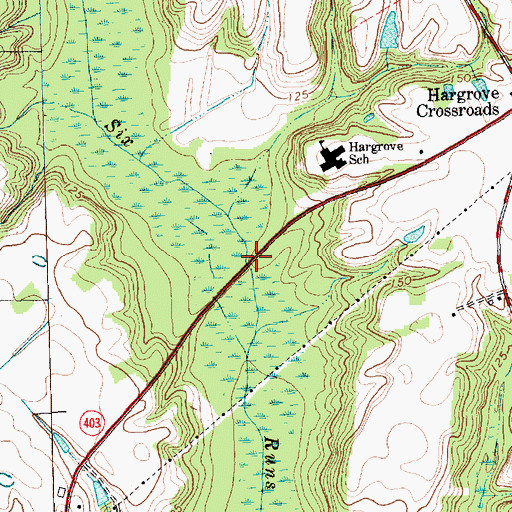 Topographic Map of Hargrove Bridge, NC