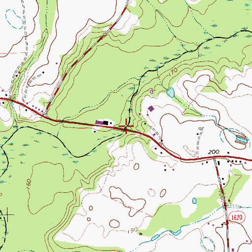Topographic Map of Mingo Bridge, NC