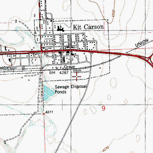 Topographic Map of Kit Carson, CO