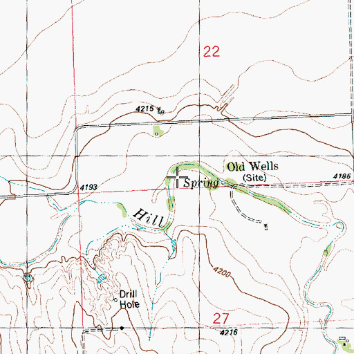 Topographic Map of Old Wells, CO