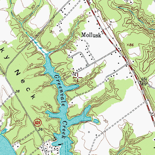 Topographic Map of District 1, VA