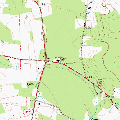 Topographic Map of Baptist Chapel, NC