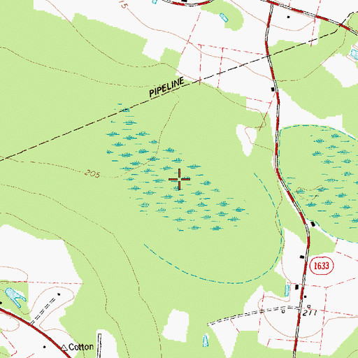 Topographic Map of Beaverdam Dismal, NC