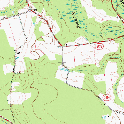 Topographic Map of Cedar Hill School (historical), NC