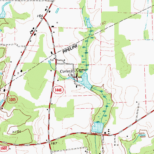 Topographic Map of Corinth School (historical), NC