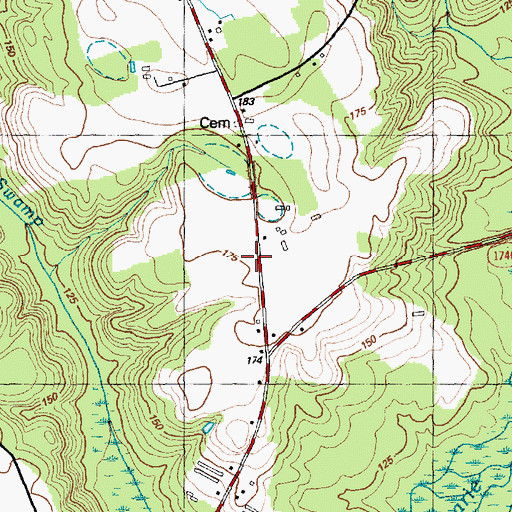 Topographic Map of Glencoe School (historical), NC