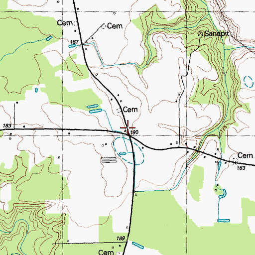 Topographic Map of Oakland School (historical), NC