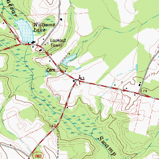 Topographic Map of Williams Store (historical), NC