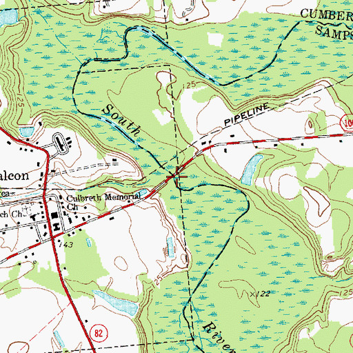 Topographic Map of Starling Bridge, NC